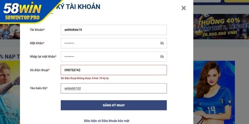 Điền tất cả các nội dung hệ thống yêu cầu chính xác
